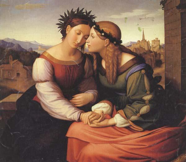 Friedrich overbeck Italia and Germania (mk45) oil painting image